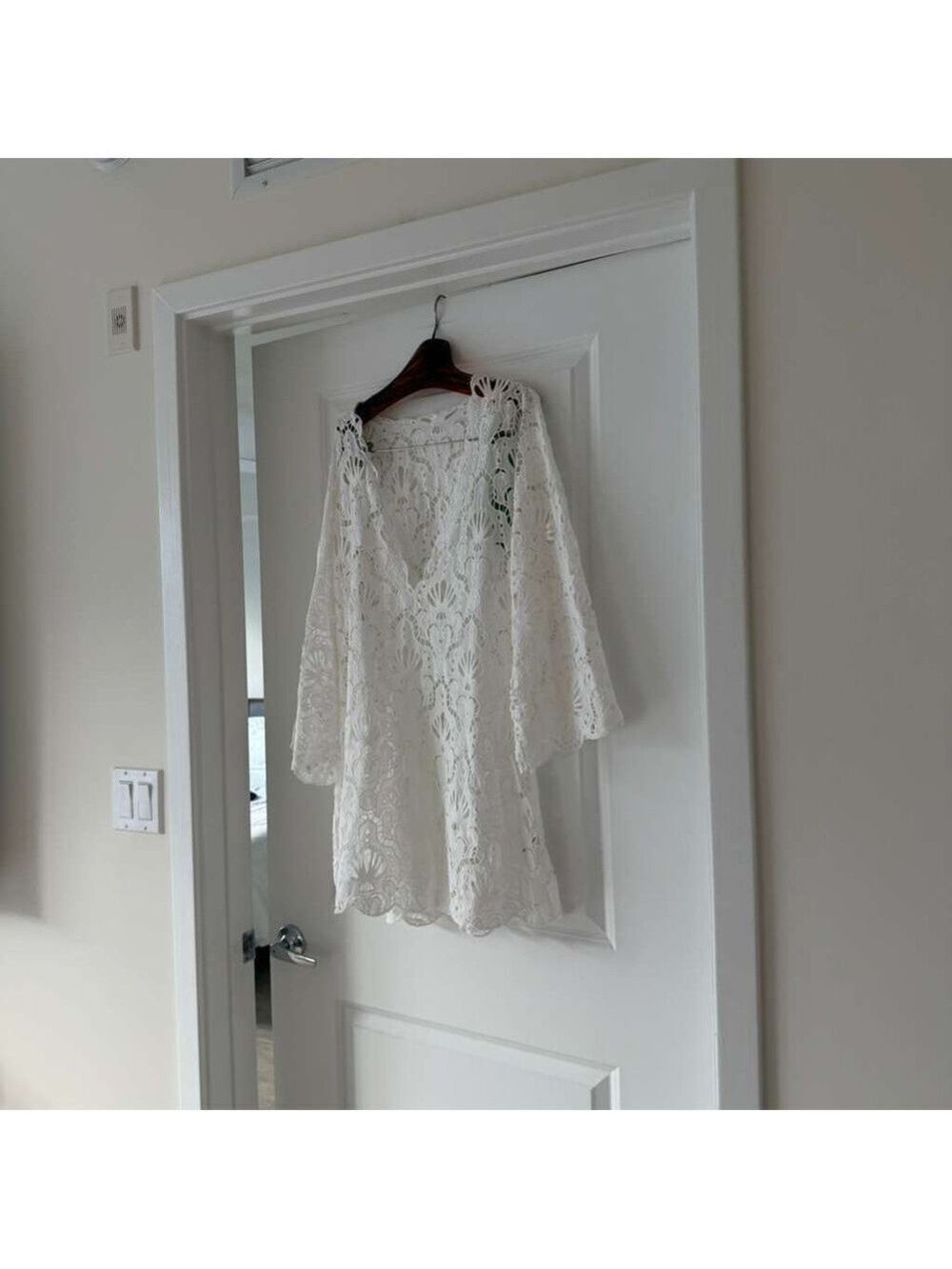 Farm Rio White Seashell Eyelet Mini Dress - Picture 4 of 8